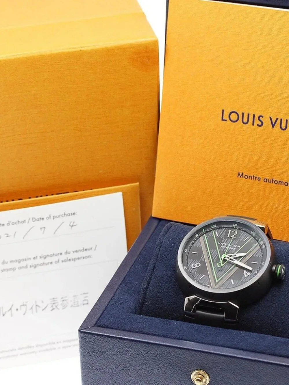 LOUIS VUITTON Tambour black Dial Automatic Men's Watch